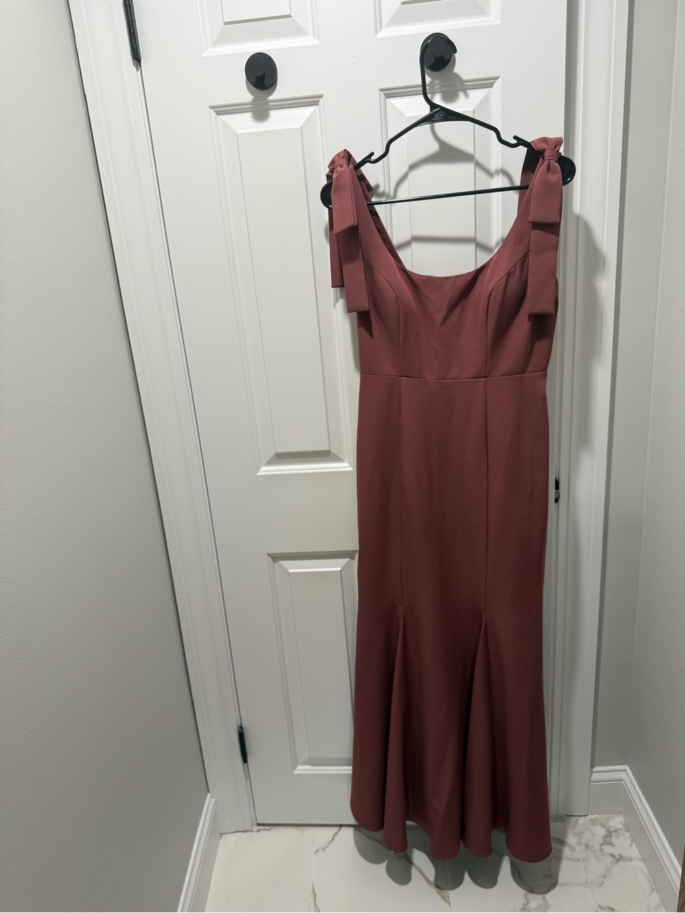 Revelry Rose-Mauve Twist-Shoulder Maxi Dress